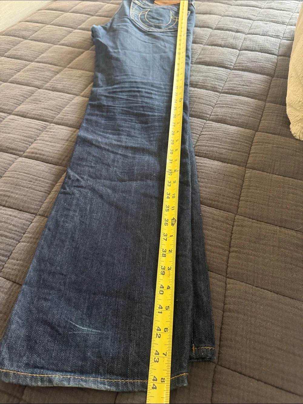 True Religion Indigo Jeans with Yellow Stitching